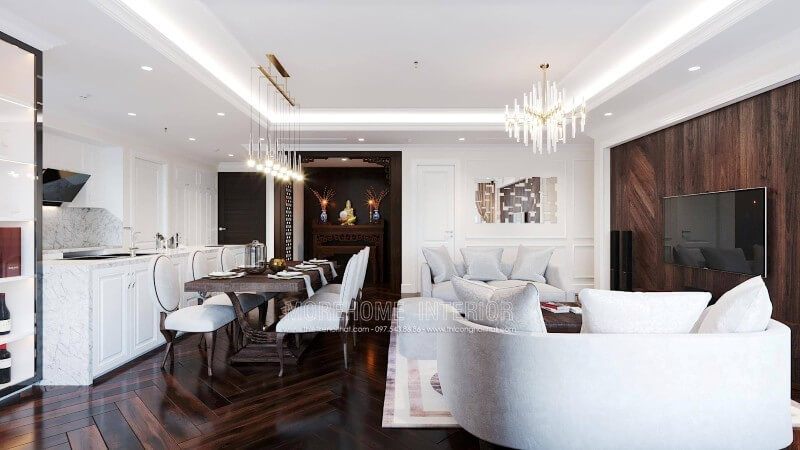 Trang trí nội thất phòng khách chung cư sang trọng và tiện nghi